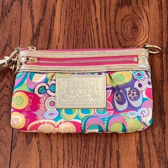 Poppy Coach Large Multicolored Wristlet/Clutch - Picture 4 of 16